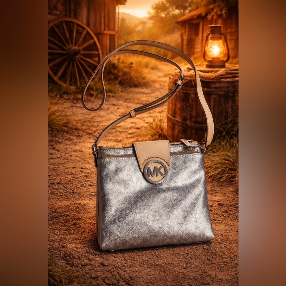 HOST PICK!!!!   Silver Michael Kors crossbody bag